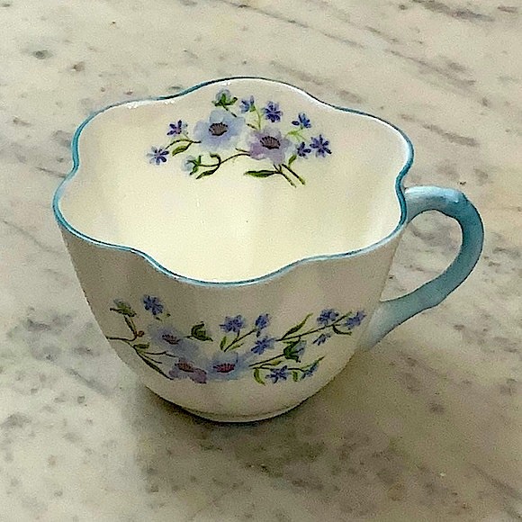 BLUE ROCK BY SHELLEY CUP & SAUCER SET VINTAGE ENGLAND FINE BONE CHINA - Picture 10 of 16